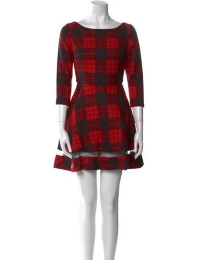 Pre-owned Philipp Plein Wool Mini Dress In Red