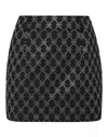 Philipp Plein Monogram-embellished Mini Skirt In Black