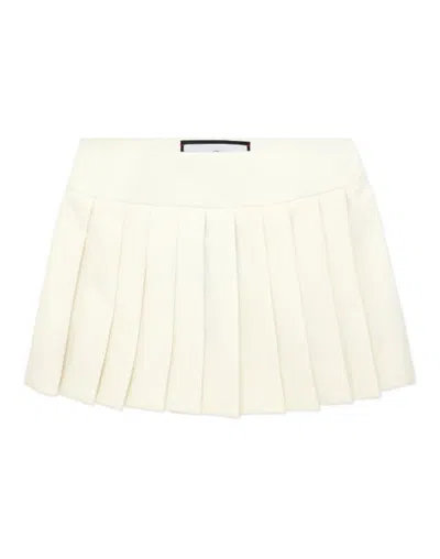 Philipp Plein Kids'  Wool Pleated Mini Skirt Girl In White