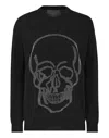 Philipp Plein Wool Pullover Round Neck Ls In Black
