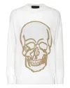 Philipp Plein Wool Pullover Round Neck Ls In White