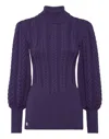 Philipp Plein Wool Turtleneck Ls Basic In Purple