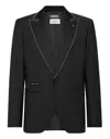 Philipp Plein Wool/satin Blazer Lord Fit Ls Studs