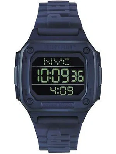 Pre-owned Philipp Plein Wristwatch  Hyper Shock Pwhaa0321 Silicone Blue Chrono Alarm