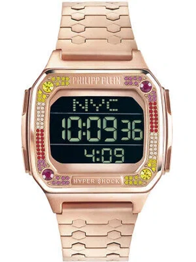 Pre-owned Philipp Plein Wristwatch  Hyper Shock Pwhaa0821 Steel Gold Rose Chrono Alarm