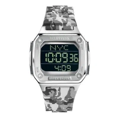Pre-owned Philipp Plein Wristwatch  Hyper Shock Pwhaa1522 Silicone Gray Camo Chrono Alarm