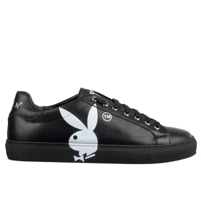 Pre-owned Philipp Plein X Playboy Low-top Bunny Skull Logo Sneaker Shoes Black White