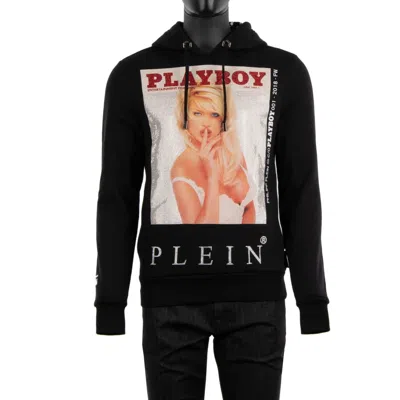 Pre-owned Philipp Plein X Playboy V. Silvstedt Cover Crystals Hoodie Sweater Black 08358