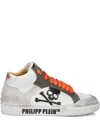 Philipp Plein X Retrokickz Skull Hi Top Trainers In White