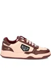Philipp Plein X Street King Perforated Leather Low-top Trainers In Brown