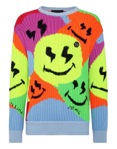 Philipp Plein Smile Graffiti Jumper In Multi