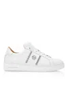 Philipp Plein Leather Sneakers With Stylish Embellishments In White
