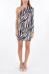 Philipp Plein Patterned-jacquard Flame-motif Mini Dress