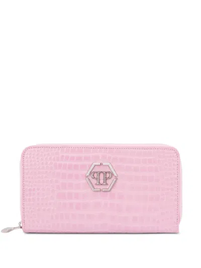 Philipp Plein Zip-around Wallet In Pink