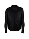 Philipp Plein Textured Python Leather Biker Jacket In Black