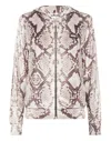 Philipp Plein Zip Hoodie All-over Python In Gray
