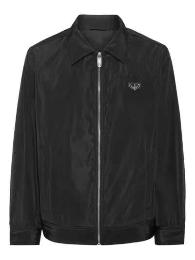 Philipp Plein Nylon Coster Bomber Jacket In Black