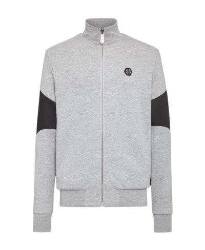 Philipp Plein Zippered Casual Jacket In Gray