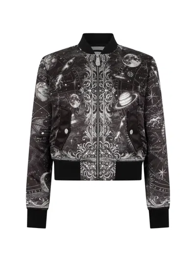 Philipp Plein Zodiac Satin Bomber Jacket In Multi