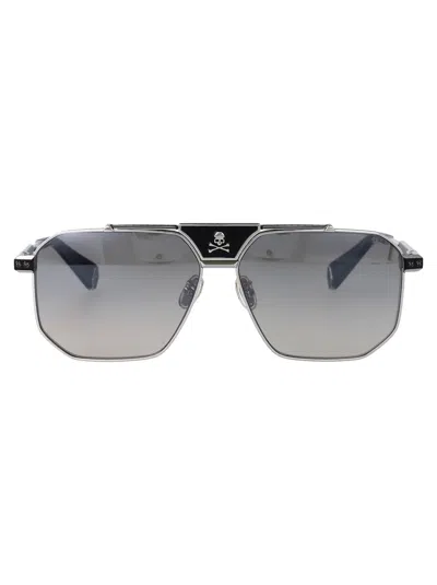 Philipp Plein Geometric Sunglasses Spp152 W K07 X In Gray