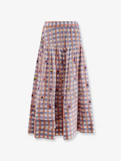 Philippa 1970 Adriana Cotton Skirt In Blue