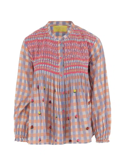 Philippa 1970 Adriana Patterned Shirt In Blue