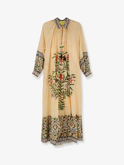 Philippa 1970 Palmira Multicolor Modal Long Dress In Yellow