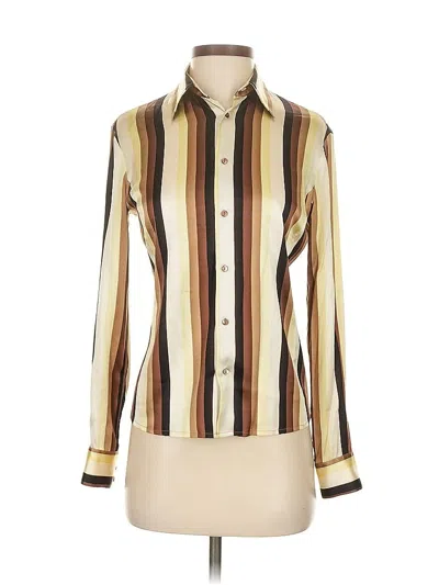 Pre-owned Philippe Adec Paris Long Sleeve Blouse In White