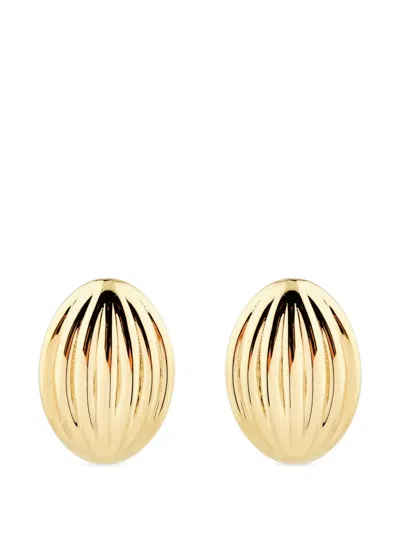 Philippe Audibert Lylie Ribbed Earrings In Gold
