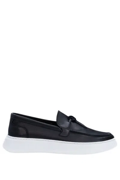 Philippe Lang Leather Sport Loafer In Black