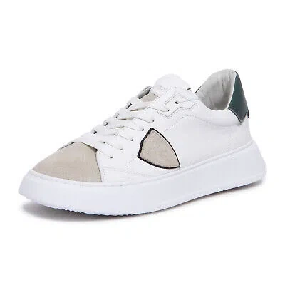 Pre-owned Philippe Model 0635au Sneaker Uomo  Temple Man Shoes In Bianco
