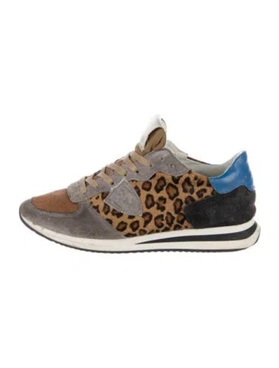 Pre-owned Philippe Model Animal Print Athletic Sneakers In Brown