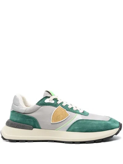 Philippe Model Antibes Logo-patch Sneakers In Green