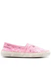 Philippe Model Bandana-print Leather Espadrilles In Pink