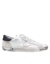 Philippe Model Calf Leather Prsx Sneakers In Vintage-effect In White