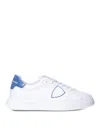 Philippe Model Blue Heel Sneaker In White
