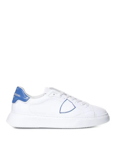 Philippe Model Blue Heel Sneaker In White