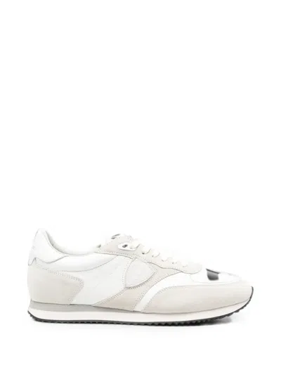 Philippe Model Blville Panelled Logo-patch Sneakers In White