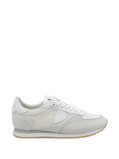 Philippe Model Blville Suede Low Sneakers In White