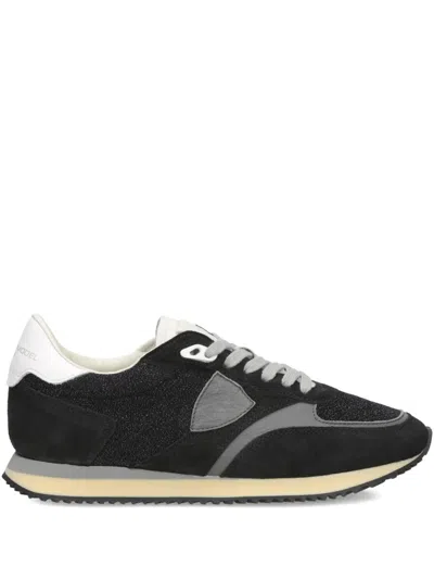 Philippe Model Blville Suede Panelled Trainers In Black