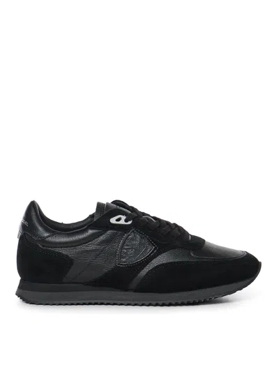 Philippe Model Blville Trainers In Leather And Suede In Black