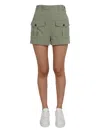 Philippe Model Buttoned Cargo-pockets Shorts In Green