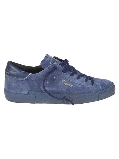 Philippe Model Calf Leather Sneakers With Soft Suede Finish In Blue