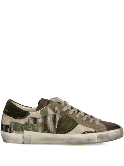 Philippe Model Camouflage-patterned Low-top Sneakers In Brown
