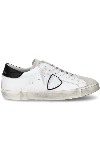 Philippe Model Classic Flat Shoes For Men In White