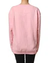 Philippe Model Pink Cotton Logo Long Sleeves Pullover Sweater In Pink