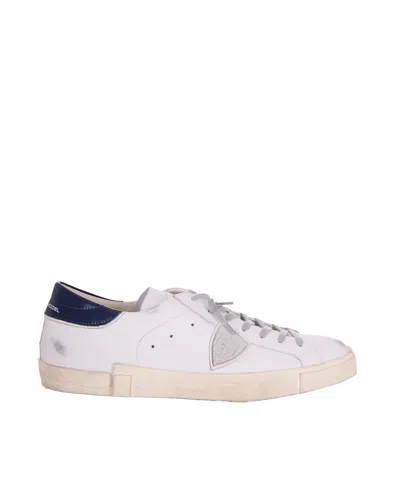 Philippe Model Elegant Calf Leather Sneakers For Men In White