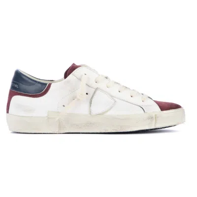 Philippe Model Elegant Leather Sneakers With Suede Accents In White