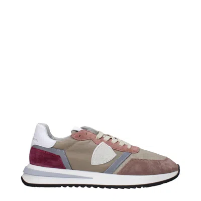 Philippe Model Fabric Men's Sneakers In Beige