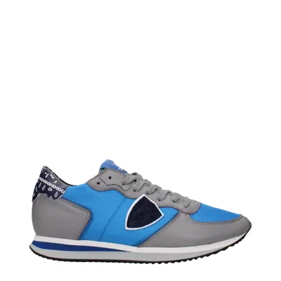 Philippe Model Fabric Men's Sneakers In Blue